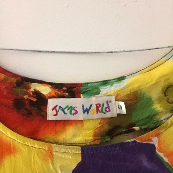 Vintage Jams World Hattie Tiered Mini Dress in Mixed Poppy Print Size Small - Picture 2 of 16